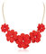 EVER FAITH Collana con colletto di fiori, collane di fiori estivi per donne ragazze Rosso