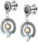 Bishilin Tunnel 10MM Edelstahl, Ohr Plugs Hängend Sonne mit Zirkonia Ohr Expander Set Tunnel Ohrringe