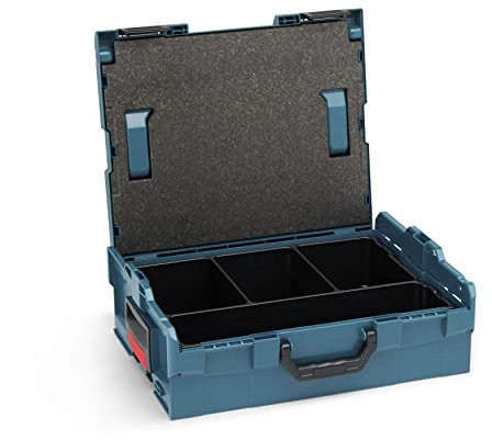 L-BOXX Sortimo L Boxx 136 mit Einsatz 4-Fach individuell anpassbar mit Ihrem Logo | Professional Blau | LBoxx 136 Koffersystem für optimale Lagerung von Werkzeugen | Sicherer Transport
