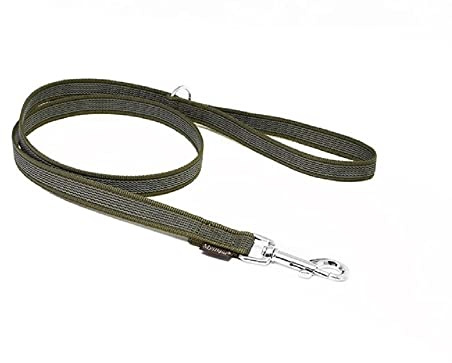 Mystique® Gummierte Leine 20mm mit Handschlaufe Standard Karabiner (3m, Khaki)