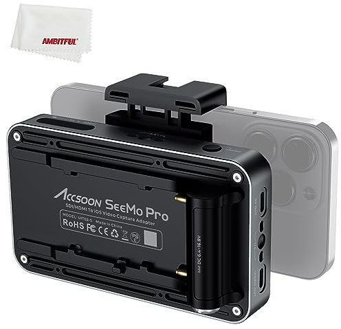 Accsoon SeeMo Pro SDI and HDMI Video on iOS Phone and iPad, H.264 HD Recrding & Shaeing, 2 Pin DC Power or NP-F Battery (SeeMo Pro)