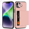 Coolden for iPhone 15 Case with Card Holder & 2 Screen Protector + 1 Camera Lens Protector Full Body Heavy Duty Protective Case Armor Shockproof Wallet Case Cover for iPhone 15 Phone Case-Rose Gold