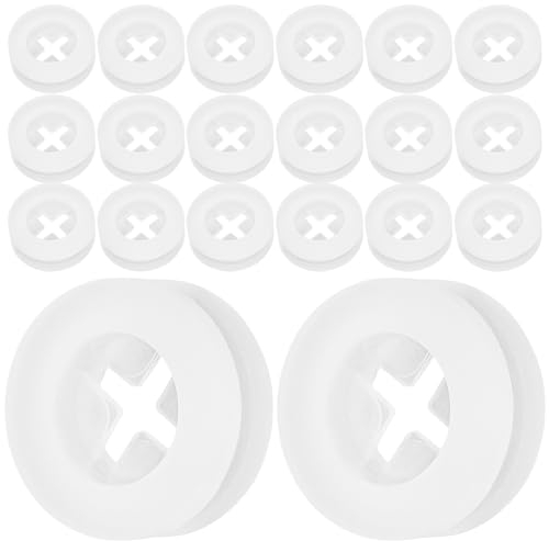CALLARON 20pcs Silicone Straw Hole Plugs, 10mm Straw Hole, 17mm Outer Diameter, White, Fermenter Lid Grommet, Mason Jar Lids, Airlock Grommet