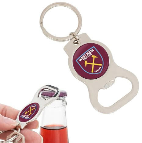 Desert Cactus West Ham United Bottle Opener Hammers Football Club Soccer Keychain Car Keys and Sports Fan Accessories (Silver Bottle A)