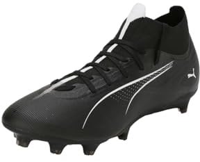 PUMA Ultra 5 Match+ FG/AG, Soccer Shoe Unisex Adulto, Black White, 39 EU