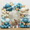 Arco Palloncini Blu Compleanno, Arco per Palloncini Blu, Oro e Blanc Sable, per Baby Shower, Compleanno Decorazioni, Battesimo Bambino, Nascita Bimbo