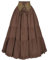 Fiamll Mittelalter Rock Damen A-Linie Lang, Elastische Taille mit Kordelzug, Renaissance Maxirock Braun, Victorianischer Stil, XXL