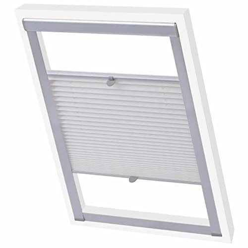Plissee Faltstore Weiß M08/308, LAPOOH Verdunklungsplissee, Dachfenster Rollo, Sichtschutz Fenster, Fensterrollo, Plissee Verdunklung