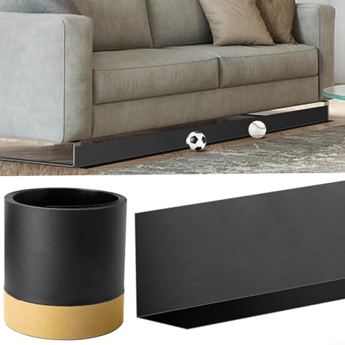 Spielzeug-Blocker unter der Couch, Möbelspalte, zuschneidbare Spielzeug-Blockiergurte für Möbel, Sofa-Boden, verhindert Haustierdinge unter dem Bett, 11 cm x 3 m (schwarz)