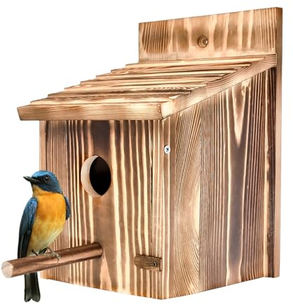 Dewonme Large Bird House for Garden | Detachable Perch, Outside Hanging, For Viewing
