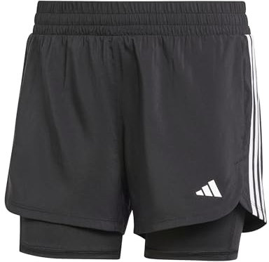 adidas Mujer Pacer 3-Stripes Training Woven Shorts, Black, XS