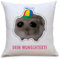 mindmonkeys® Sad Hamster Meme Lustiges Kissen Hamsti Lustige Kissen Sprüche Kissen Polster | Wunschtexti Hut | Flauschig 40x40