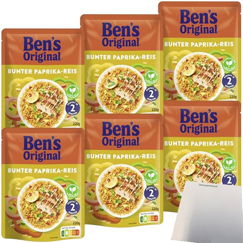 usy Bundle für Ben's Original Express bunter Paprika-Reis 6er Pack (6x220g Packung) + usy Block