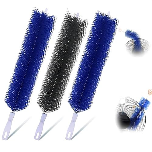 Qbunopn 3pc Flexible Fan Dusting Brush (Non-disassembly Cleaning) Bendable Dusting Brush for Electric Fan and Blind,Bendable Microfiber Crevice Dust Collector,Fan Duster for Standing Fan Vent Cleaner
