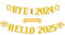 Giflloon Bye 2024 Hello 2025 Banner, No DIY Glitter Happy New Year Banner für Happy New Year Dekorationen 2025, Silvester Party Supplies 2025, Gold