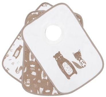 Kindsgard Schlupflätzchen happaklat 3er-Pack Waldtiere braun - Schnelles An- & Ausziehen - Lätzchen Baby - Spucktücher Baby - Waschbar bis 40°C