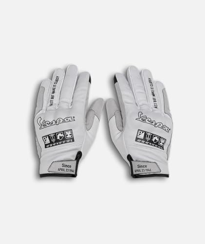 PIAGGIO original Handschuhe DEC Collection Gloves für Vespa Rollerfahrer Touchscreen kompatibel (grau, S)