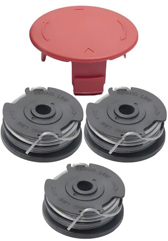 Bobine de fil et Couvercle de bobine Compatible avec Bosch ART 24 27 30 ART 30-36 li,F016800351 Bobine de Rechange 6 m x 1,6 mm (3 Bobine + 1 Couvercle)