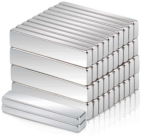42Pcs Strong Fridge Magnets, 20x4x2mm Neodymium Bar Magnets Heavy Duty, Small Rectangle Magnet s, Muti-Use Whiteboard Magnet s for Crafts, Fridge, Refrigerator, DIY, Office