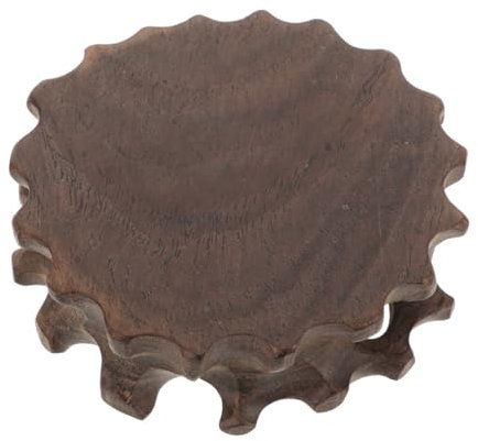 Toyvian base de madera maciza puesto de bonsáis bandejas de guijarros para plantas de interior titular de la bola de cristal mesa de bandeja para macetas Dark Brown