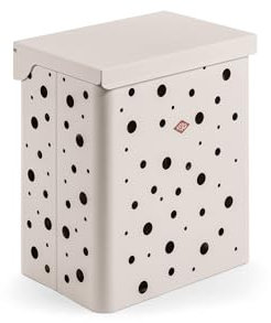 WESCO Duo 1 Laundry Basket Narrow in Matte Sand Made of Powder-Coated Sheet Steel Perforated 2x 32 Litre Plastic Inserts in White Suitable for Cupboard Equipment Dimensions 49.5 x 34.5 x 55.5 cm