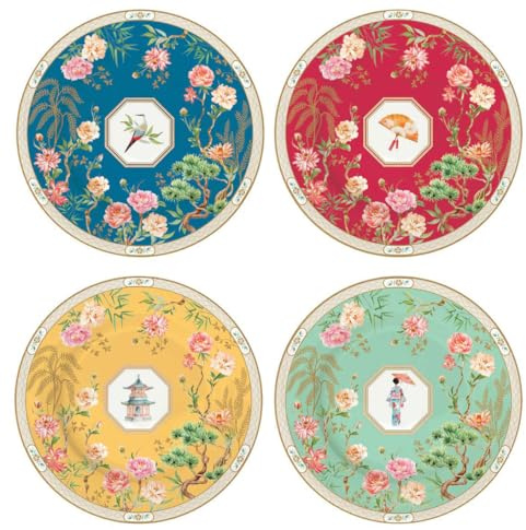 EASY LIFE Jardins d'Orient Set mit 4 Desserttellern in Geschenkbox 19 cm Porzellan