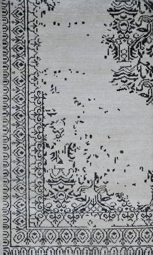 WAWA TEPPICH Handgeknüpfter Wollteppich Silber 90 x 150 cm