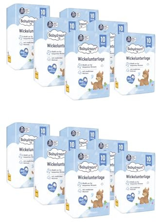 Babydream Wickelunterlage, 60 x 60 cm, 12 X 10 Stück, mit niedlichen Motiven