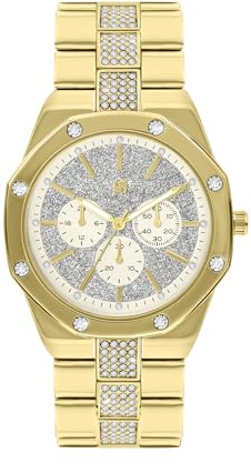 Spirit Ladies Gold Plated Stone Set Multi Dial Bracelet Watch