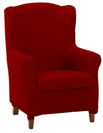 ECOMMERC3 Sofaüberwurf für Ohrensessel Überzug aus Duplex - Farbe Rot - rutschfest und super verstellbar, 100% Made in Spain
