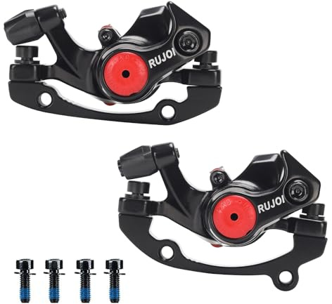 RUJOI Mechanischer Scheibenbremssattel-Set - Universal vorne und hinten MTB-Bremssättel für Mountain-, Straßen- und Falträder – Seilzugbetätigter Update-Ersatz mit fortschrittlicher Belageinstellung