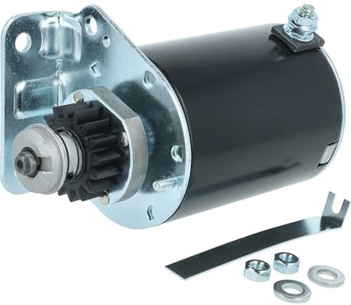 vhbw Anlasser Ersatz für BRIGGS & STRATTON 21B807 | 393499, 31G777 für Motor - Starter mit 16 Zahn Kunststoffritzel, 12 V