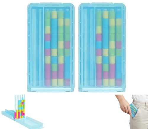 Mini-Farbstapel-Herausforderung – Tragbares Denkspiel für unterwegs mit 40 Farbringen, kompaktes Stapel- und Sortierpuzzle, Förderung von Konzentration und Logik (2Pcs)