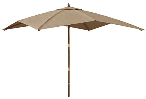 Coespram Holz Sonnenschirm 300x300 cm Taupe Gartenschirm