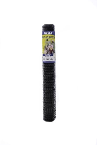 Tenax Multi-Purpose Net - Black Plastic Netting, Versatile Garden Fence - 3' x 50' - Polypropylene