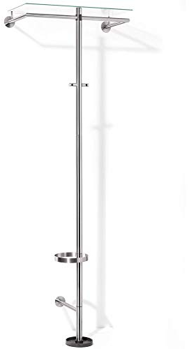 ZACK Edelstahl/Glas Garderobe ABILIO Wandgarderobe Hutablage 50677