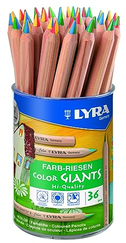 LYRA Farb-Riesen 4-Color Runddose mit 36 4-Colorstiften, Sortiert, 3933365, 36 4-color-stifte, 1 Stück (1er Pack)