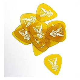 Plektrum Ultem Gold, Rounded Triangle 1,07 mm, transparent gold, 12 Stück