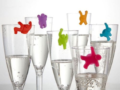 BRANDANI SET 6 SEGNABICCHIERI SCALATORI COLORI ASSORTITI IN SILICONE 59286