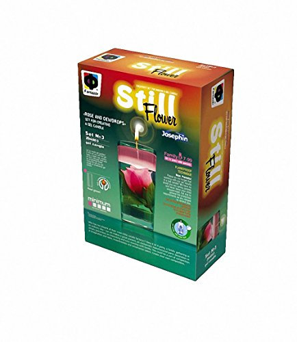 Josephin Rose and Dewdrops Still Flower Candle Set