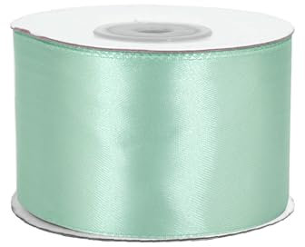 Satinband 50mm x 25m Rolle - FARBAUSWAHL in 3/6/12/18/25/38/50/75/100mm - farbecht & waschbar - Schleifenband für Hochzeit - Geschenkband zum Verpacken Dekorieren Basteln - Helltürkis/Aqua 314