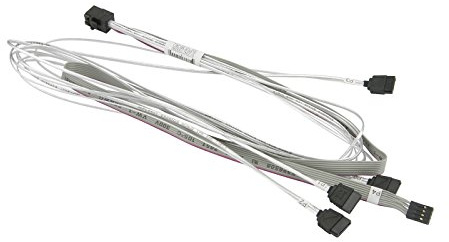 SUPERMICRO MiniSAS HD / 4 SATA 0.75 m Grey, White – Adapter for Cable (MiniSAS, SATA, Male Connector/Male Connector, 0.75 m, Grey, White)