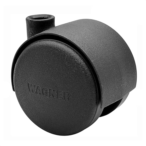 WAGNER Design Möbelrolle/Lenkrolle - hart - Durchmesser Ø 40 mm, Bauhöhe 45 mm, schwarz, Tragkraft 35 kg - 01002401