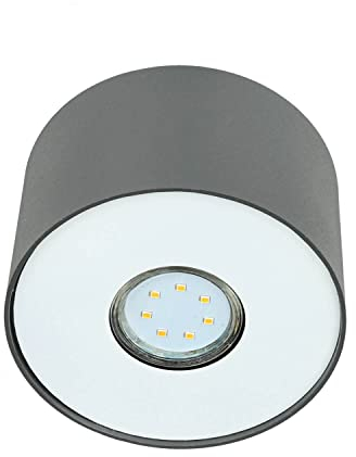 Moderne Beleuchtung Decke Ø13cm rund Grau Silber GU10 9cm hoch Spot Strahler Wohnzimmer Flur Küche