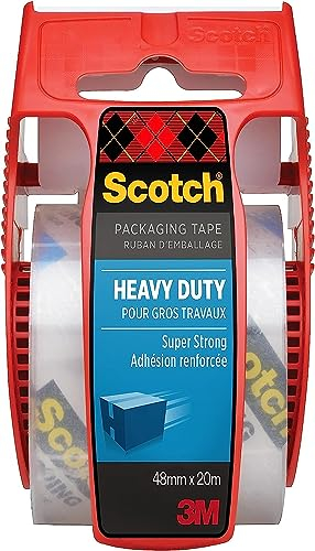 Scotch Ruban d'Emballage - 1 Rouleau - 50mm x 20m - Ruban d'Emballage Résistant pour les Colis, les Cartons de Déménagement et les Boîtes d'Expédition à Usage Intensif Transparent