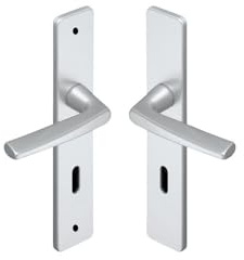 Vachette - Set mit 2 Türgriffen, 90, Farbe: Silber – Funktion. Schlüssel L