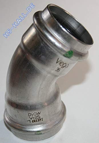 Viega Sanpress Inox Persfitting met 2 aansluitingen
