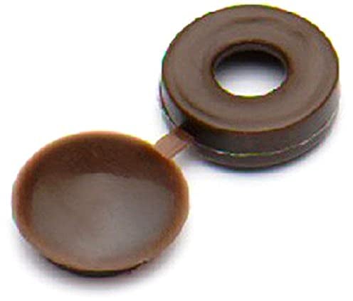 Merriway® BH01143 (50 Pcs) Brown Plastic Screw Cup and Covers to Fit No. 6 & No. 8 Screws - Pack of 50 Pieces