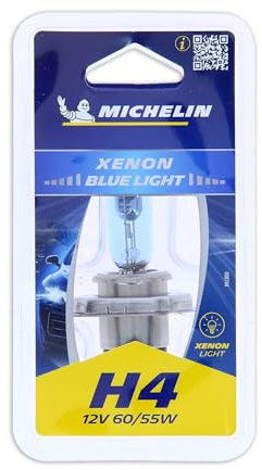 MICHELIN 1 Ampoule H4 BLUE LIGHT 60/55W, Lampe automobile pour feux de route et feux de croisement, Lumière du jour