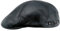 Sterkowski Echt Leder Schiebermütze Duckbill Schlägermütze Flat Cap 62 cm Schwarz
